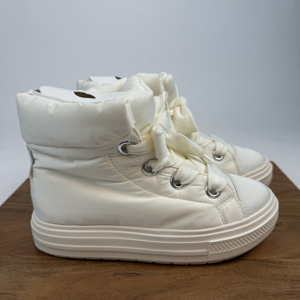 New Womens Converse CTAS Elements Ivory Nylon Platform Mid Snow Boots Size 7.5 M
